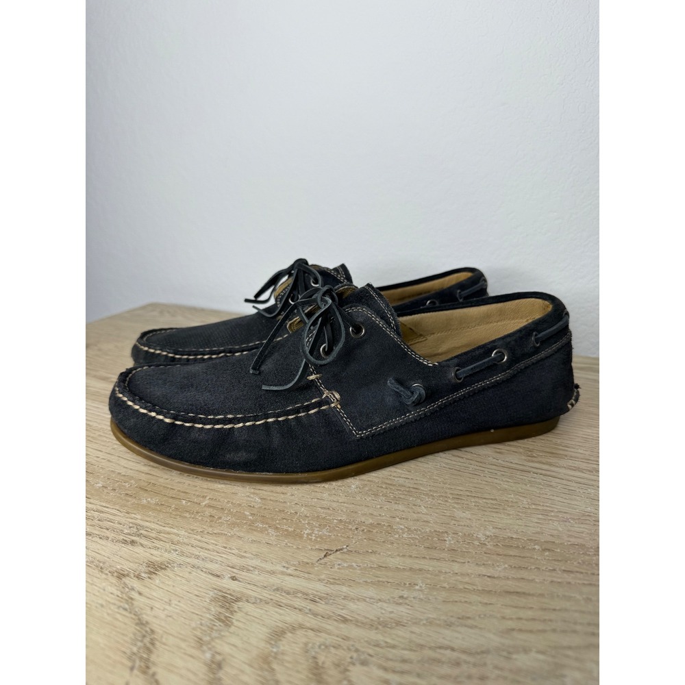 John‎ Varvatos USA Navy Blue Suede Boat Shoes F1543P2B Men's Size 10.5 M